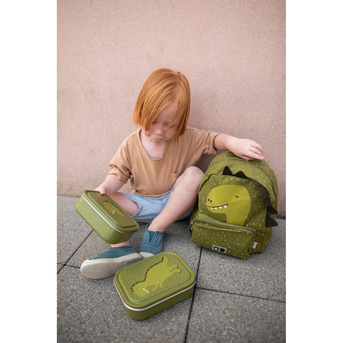 Mały stalowy lunch box - Dinozaur