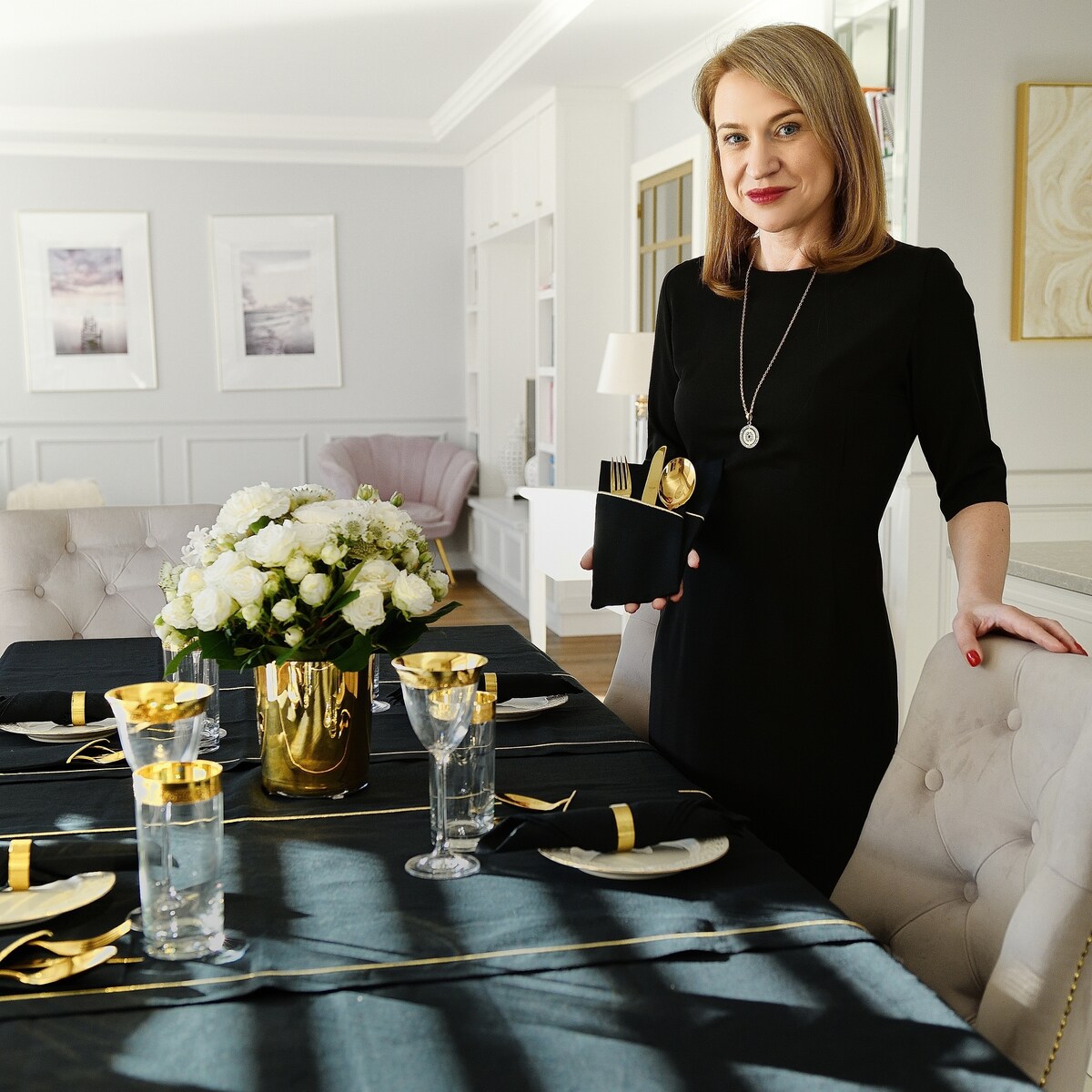 Bieżnik Royal Black Goldenline 50x150