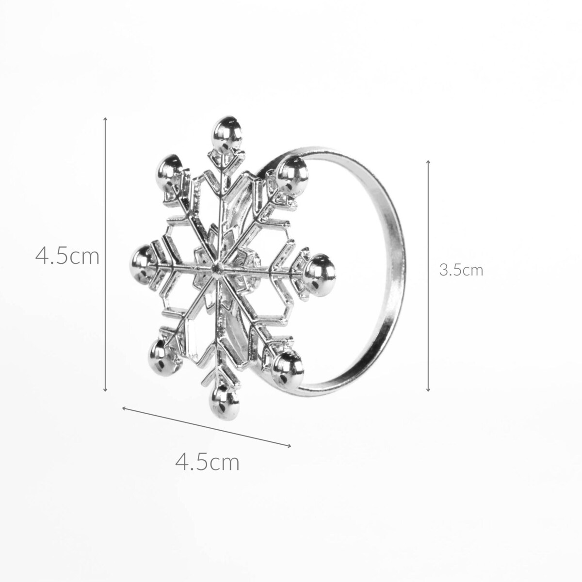 Srebrne obrączki na serwetki ze świątecznym motywem, 4 sz.