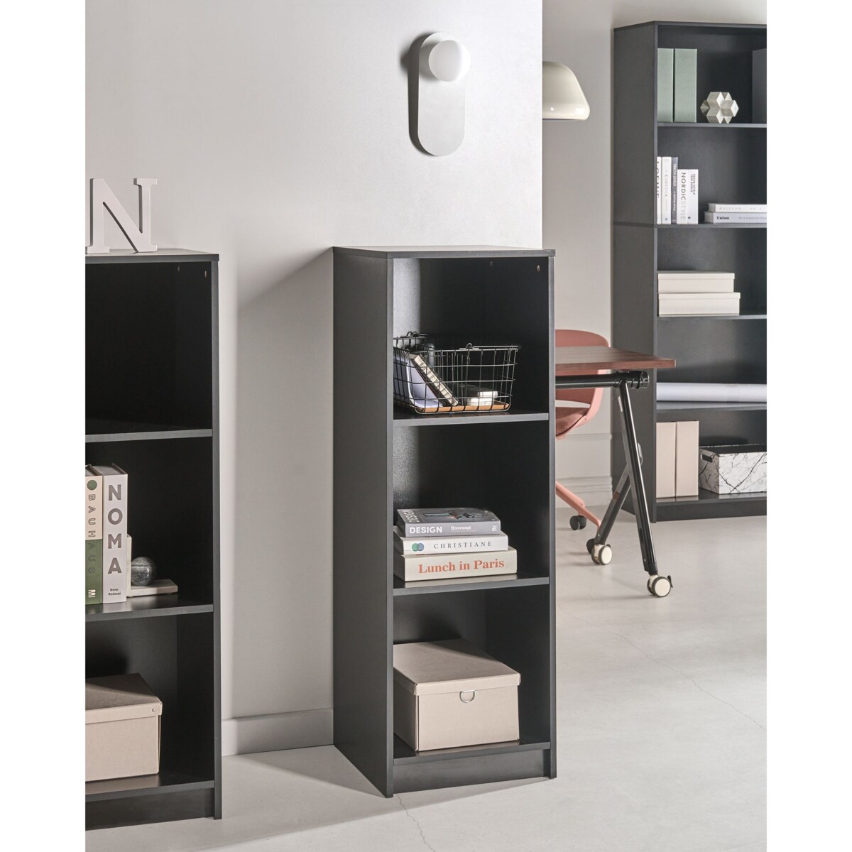 Regał na książki 3 półki ZEHNA 117 cm Czarny