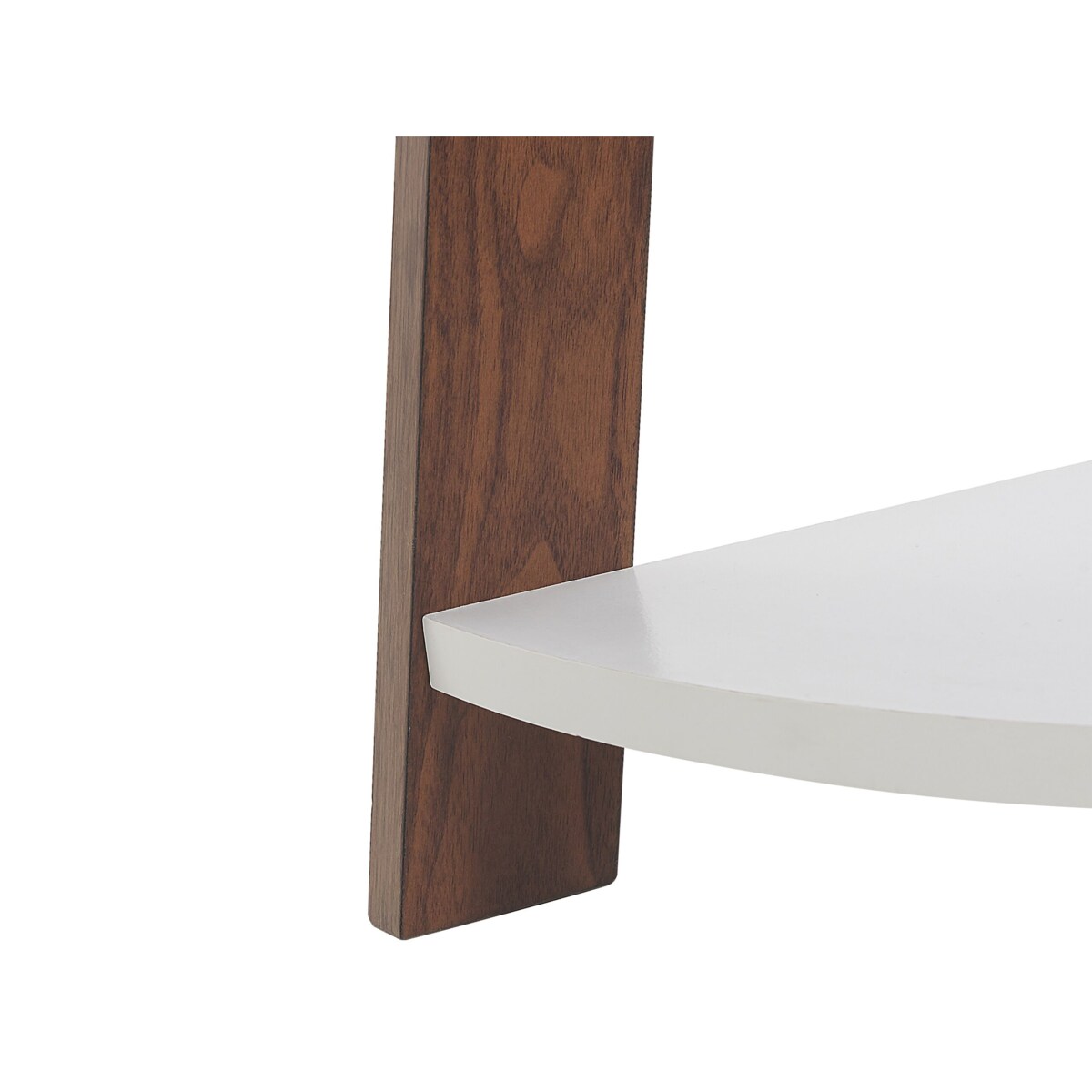 Regał narożny 4 półki ciemne drewno z białym MOBILE SOLO