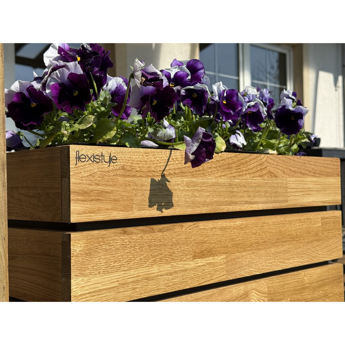 Donica drewniana dębowa na taras do salonu 60x20x20cm