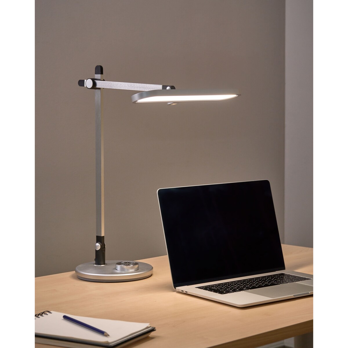 Lampa biurkowa LED HYDRUS Ze ściemniaczem Srebrny