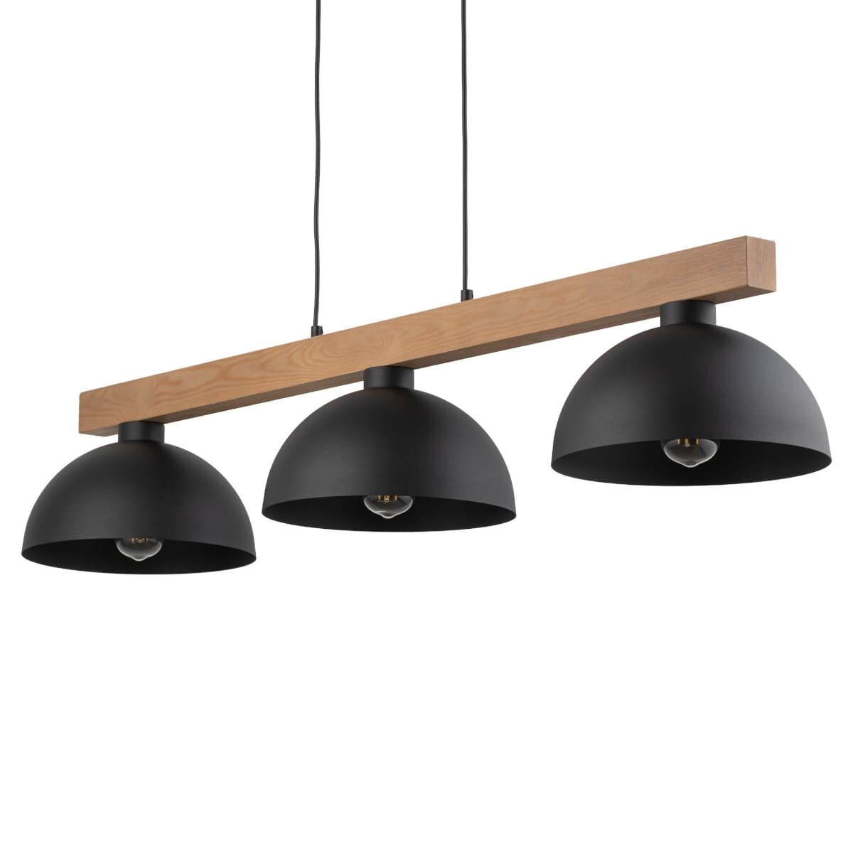 Potrójna lampa wisząca Oslo 4710 TK Lighting drewniana czarna