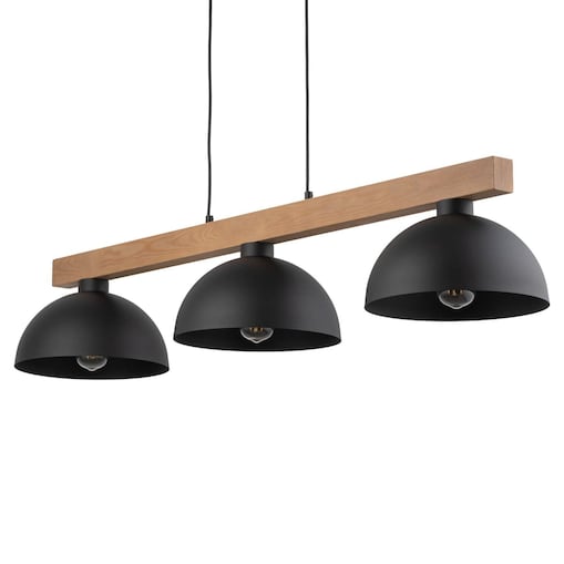 Potrójna lampa wisząca Oslo 4710 TK Lighting drewniana czarna