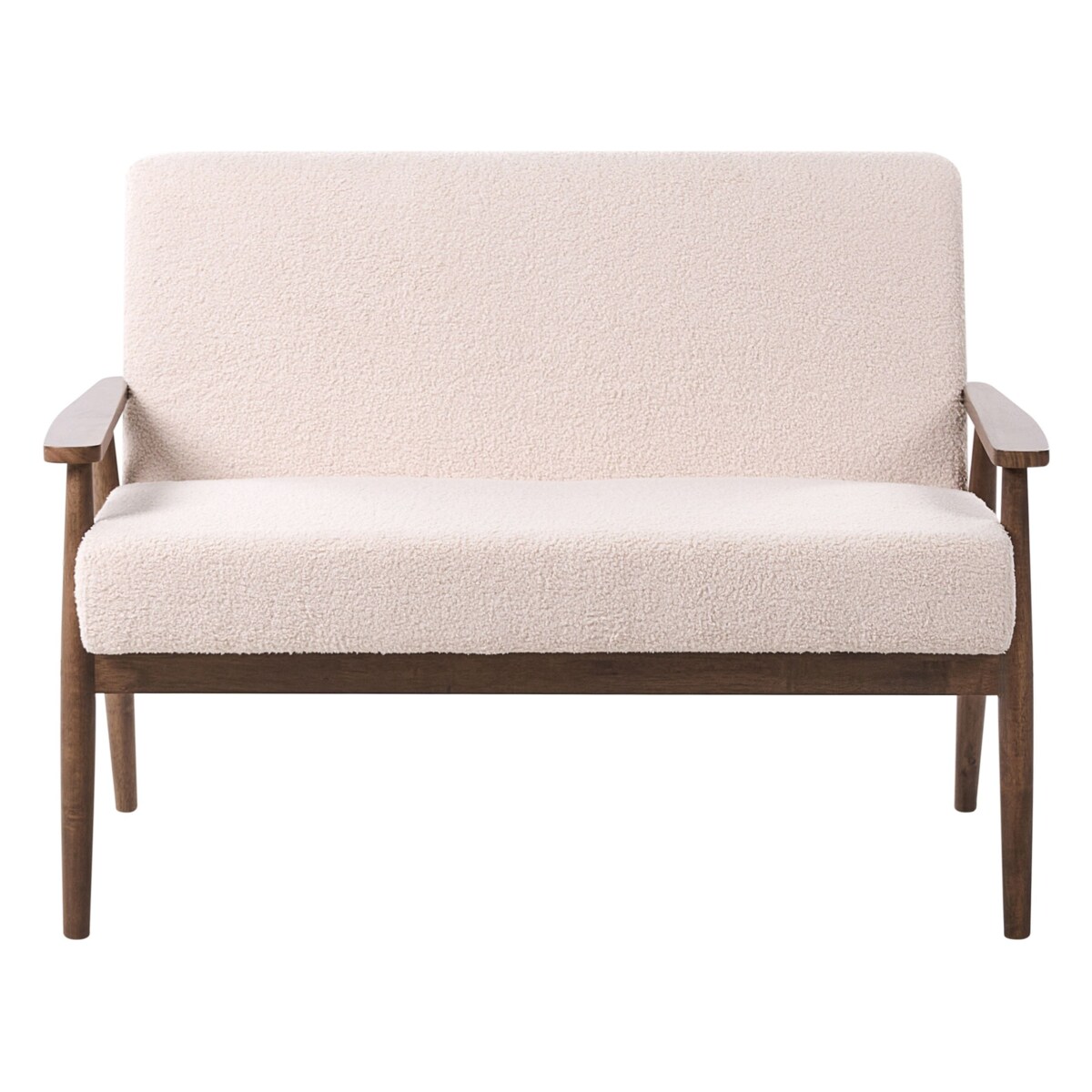 Sofa dla 2 osób ESRUM Boucle Ciemny brąz/ beżowy