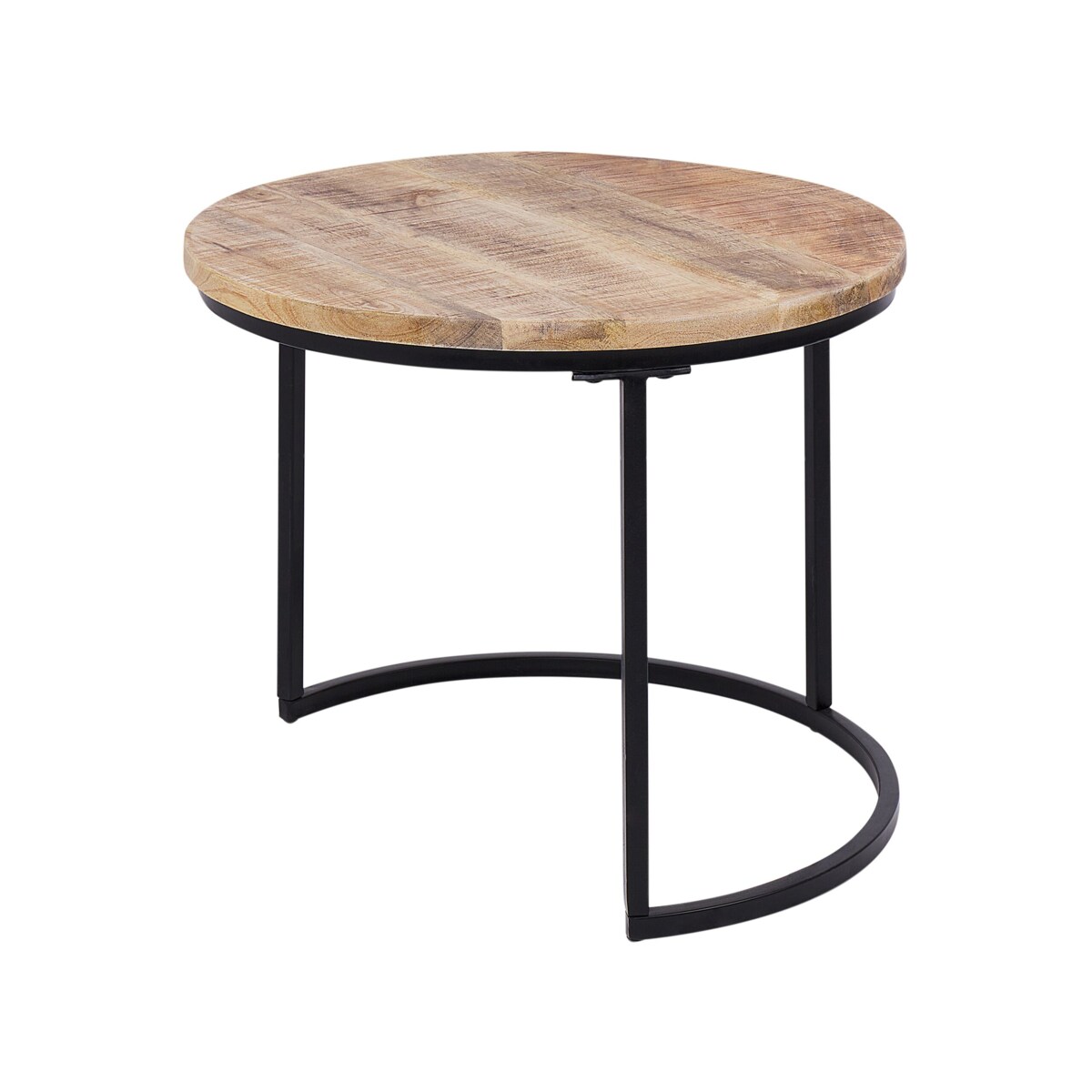 Zestaw 2 stolików kawowych z drewna mango jasny CLATON