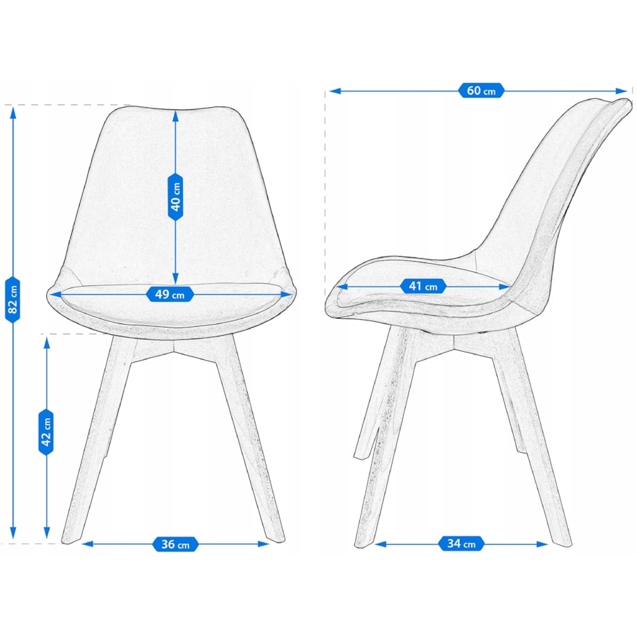 Krzesło tapicerowane welurowe BARI beżowe