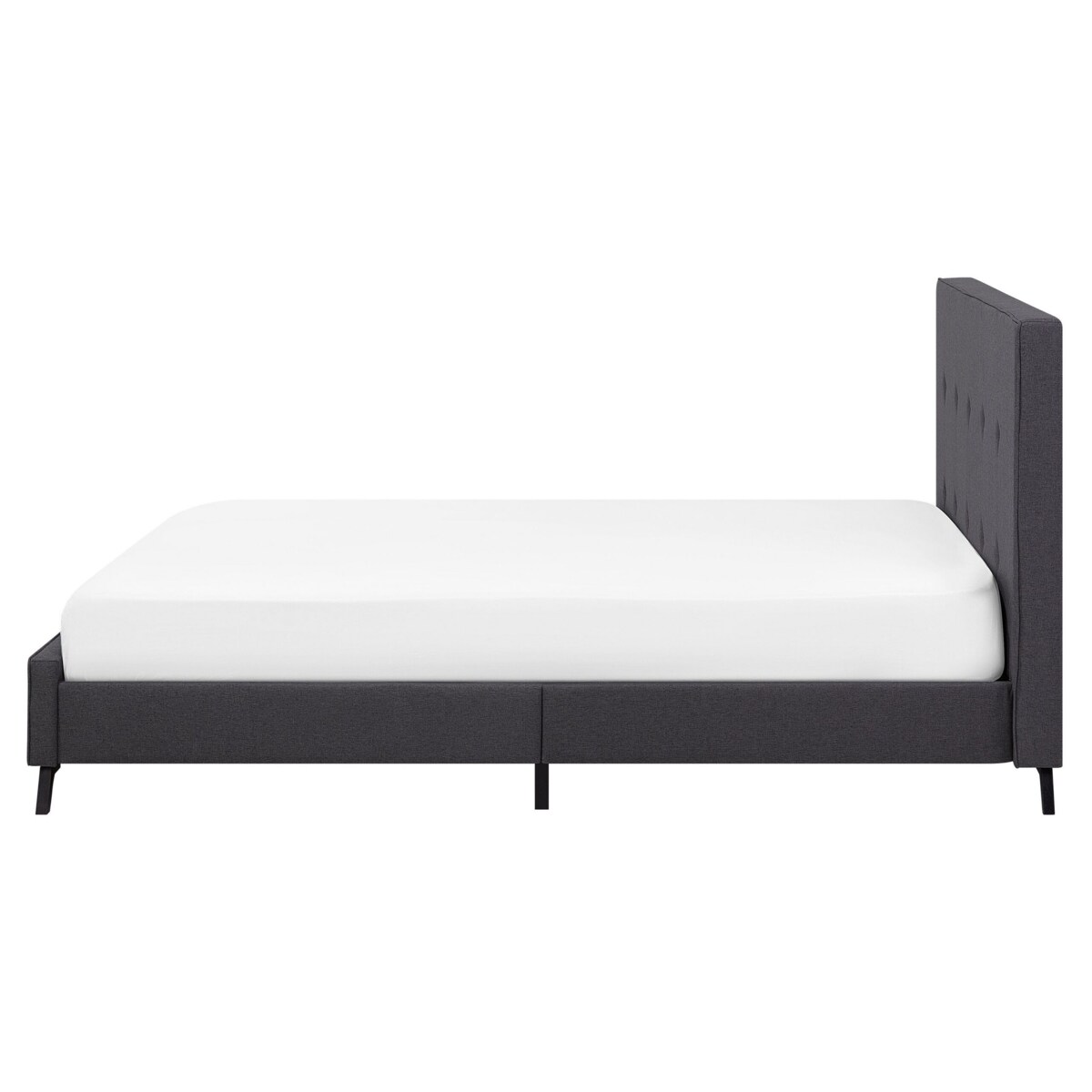 Łóżko tapicerowane 160 x 200 cm szare AMBASSADOR