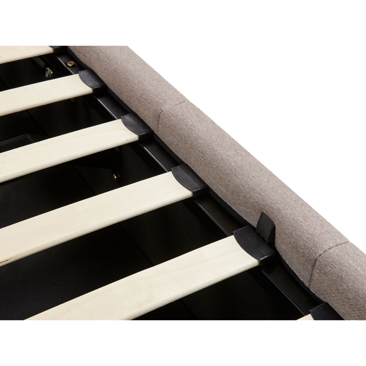 Łóżko z pojemnikiem CASTELNAVET 160 x 200 cm Beżowoszary