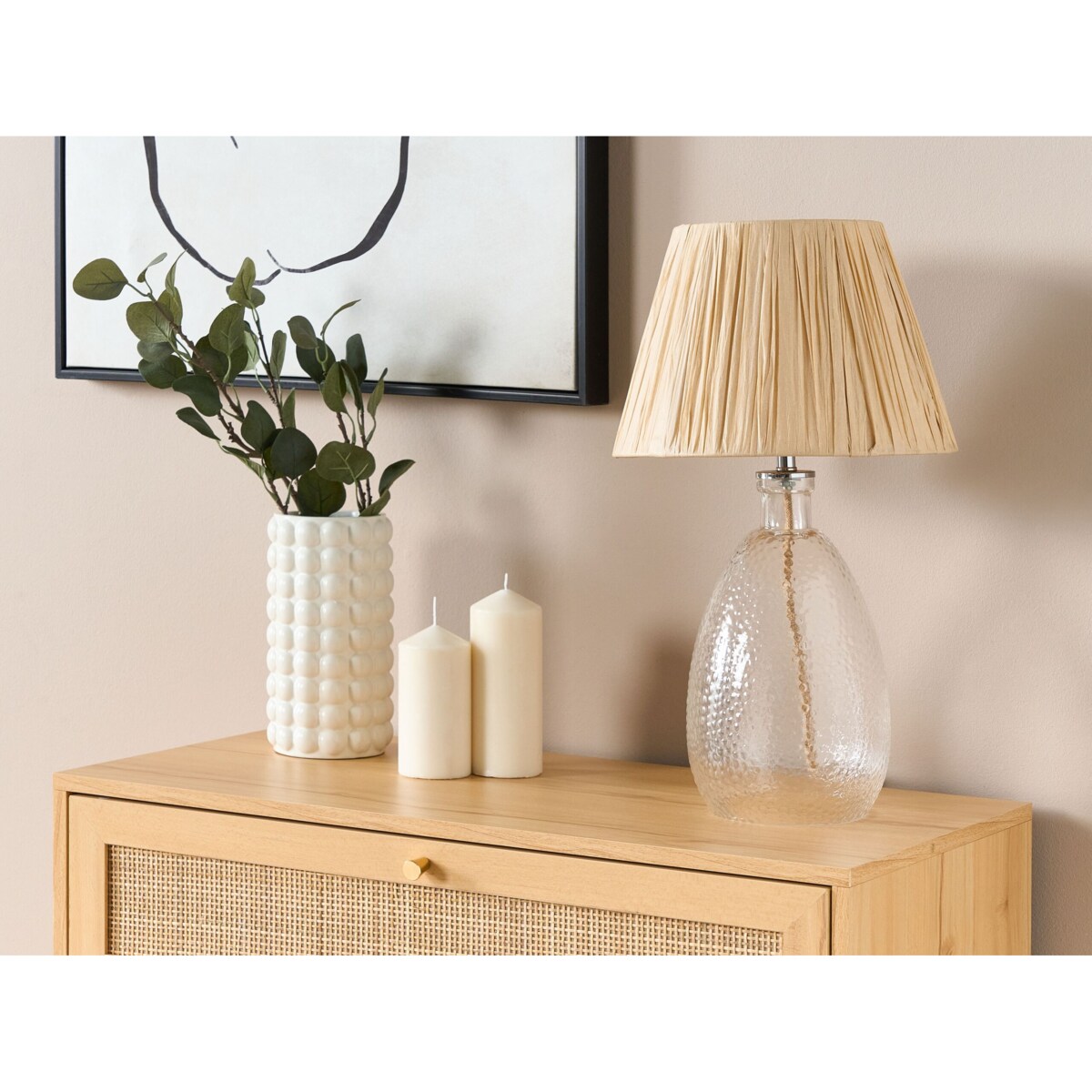 Lampa stołowa szklana transparentna BLANCO