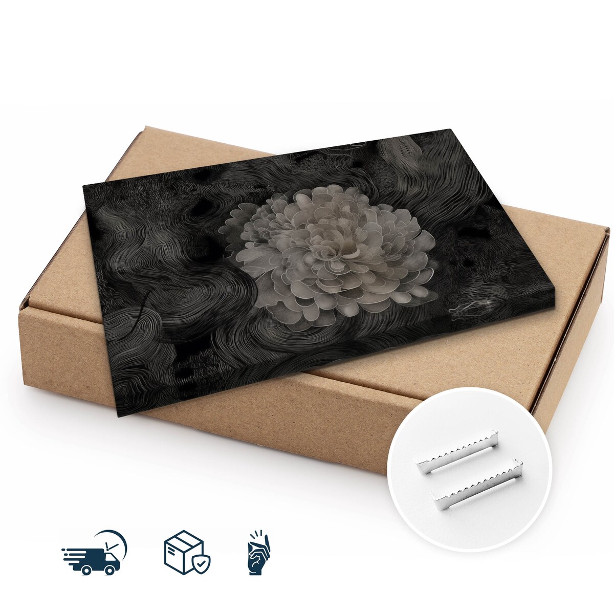 Obraz Na Płótnie Do Sypialni Biała Dalia Kwiaty Abstrakcja Do Salonu 70x50cm