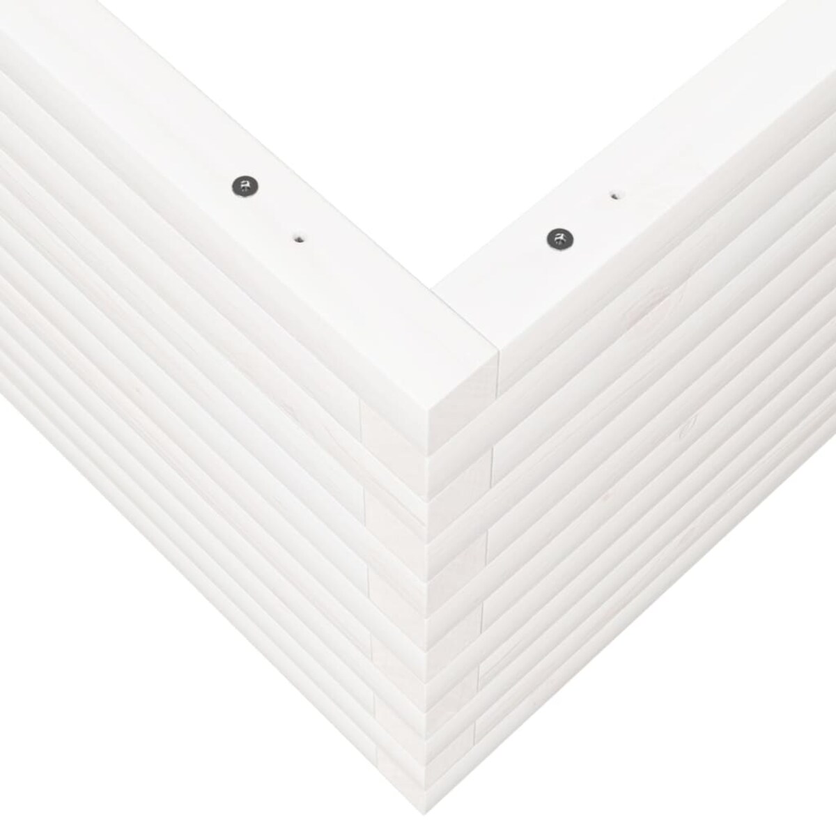 vidaXL Donica ogrodowa, biała, 100x100x46 cm, lite drewno sosnowe