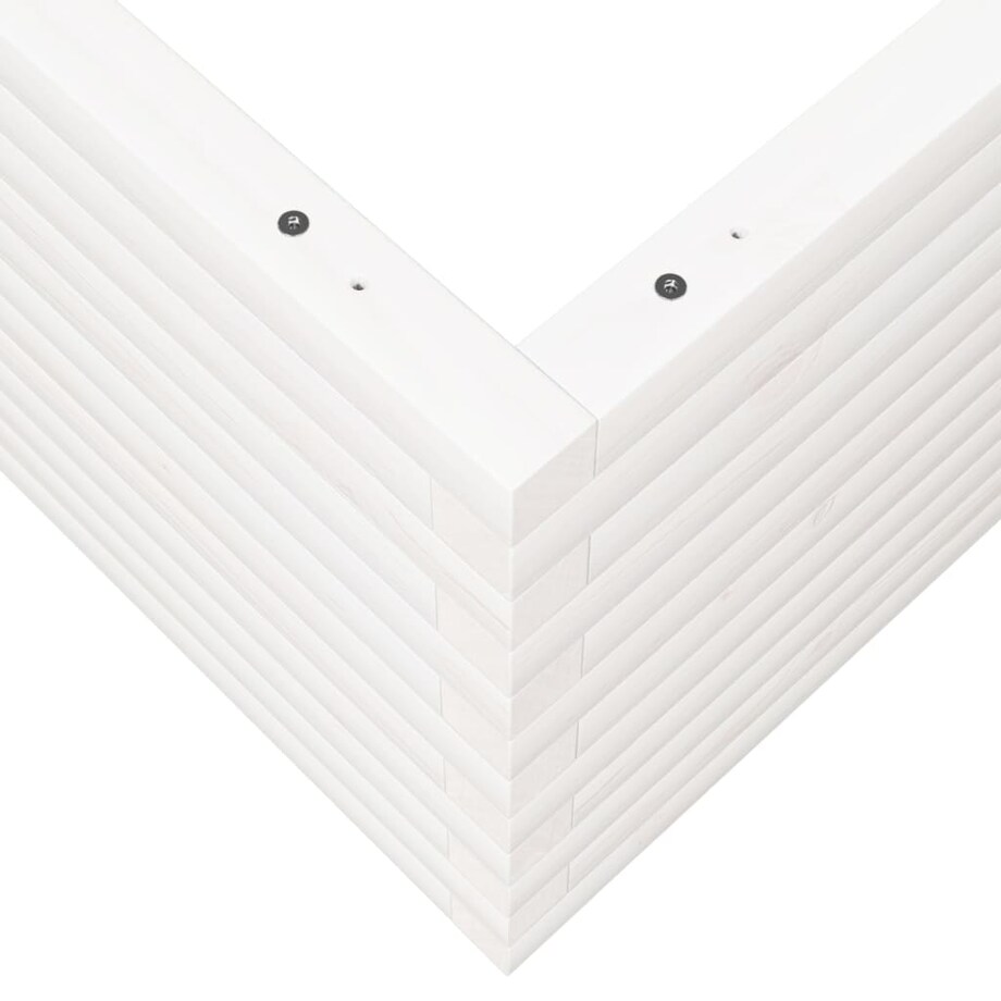 vidaXL Donica ogrodowa, biała, 100x100x46 cm, lite drewno sosnowe