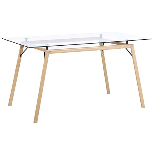 Stół do jadalni KAMINA Jasnobrązowy 140 cm 80 cm Szkło hartowane