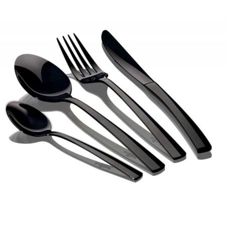 Sztućce 24 Elem. Berlinger Haus Bh-2346 Czarne Lustrzane