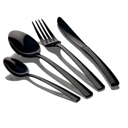 Sztućce 24 Elem. Berlinger Haus Bh-2346 Czarne Lustrzane
