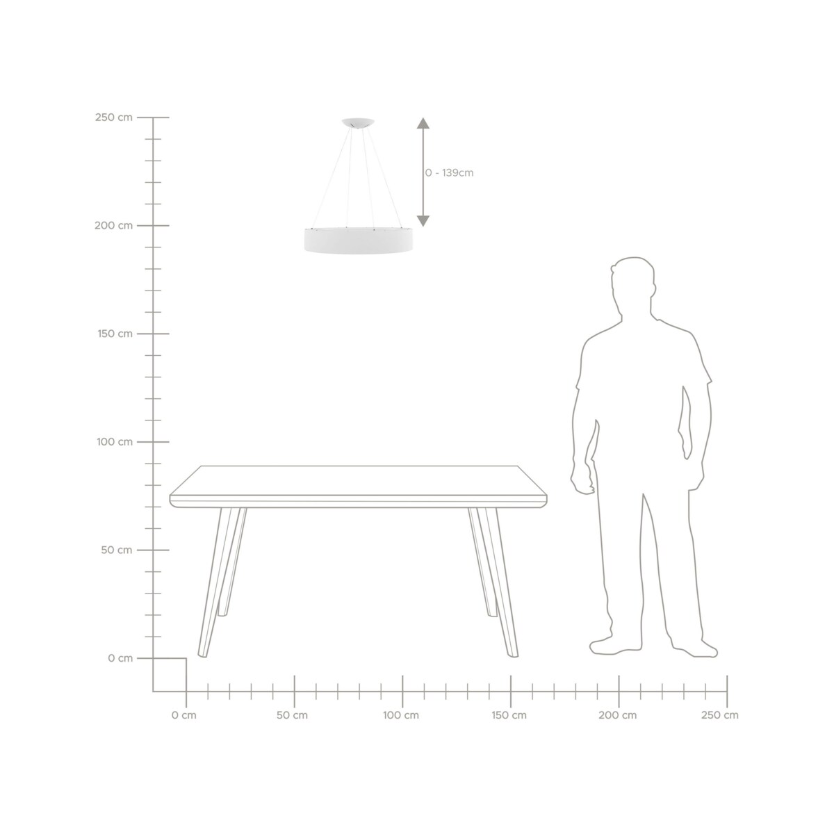 Lampa wisząca LED metalowa biała LENYA