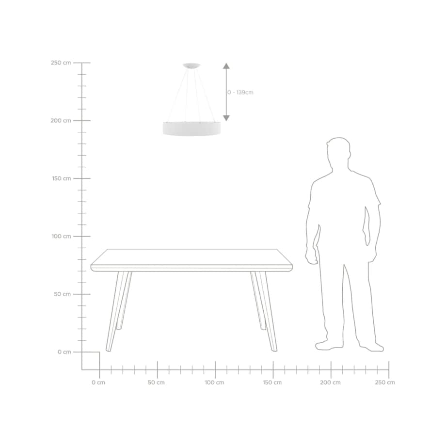 Lampa wisząca LED metalowa biała LENYA