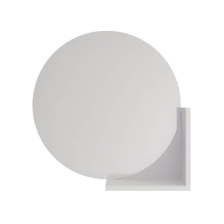 Okrągłe Białe Lustro z półką Lucija / średnica 60 cm