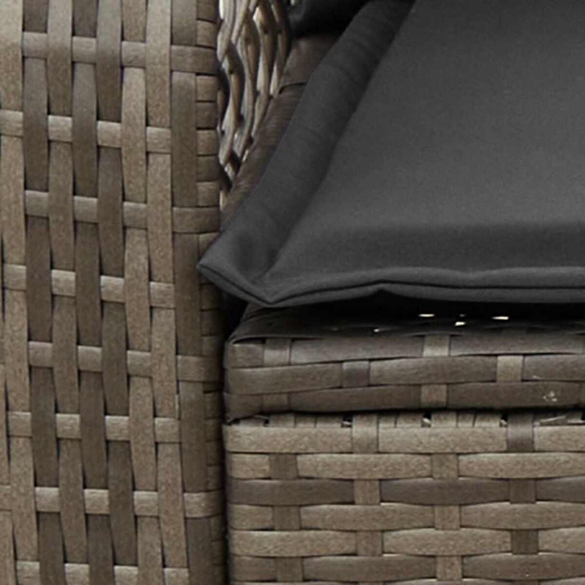 vidaXL Bujane krzesło ogrodowe z poduszkami, szare, polirattan