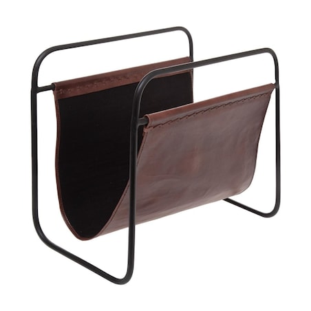 Gazetnik ze skórzaną wkładką, 40x5x38 cm