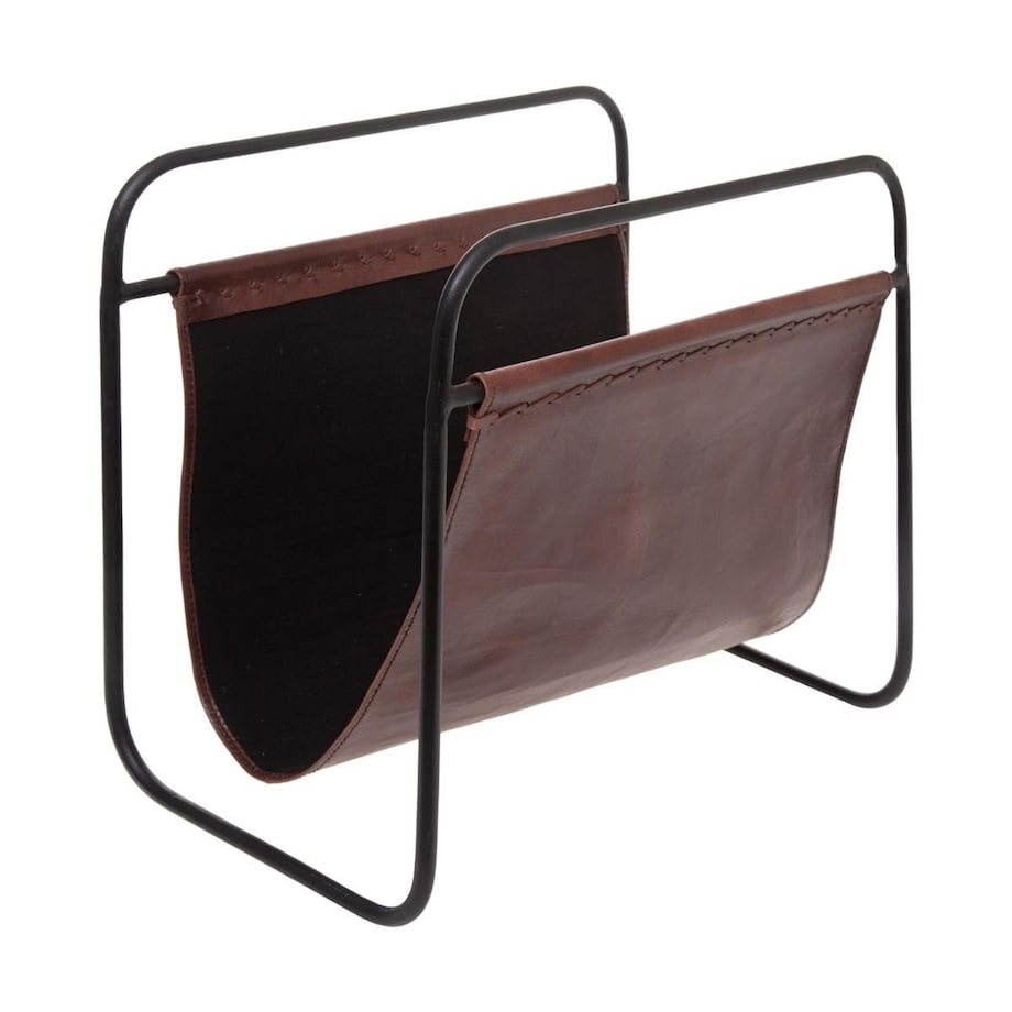 Gazetnik ze skórzaną wkładką, 40x5x38 cm