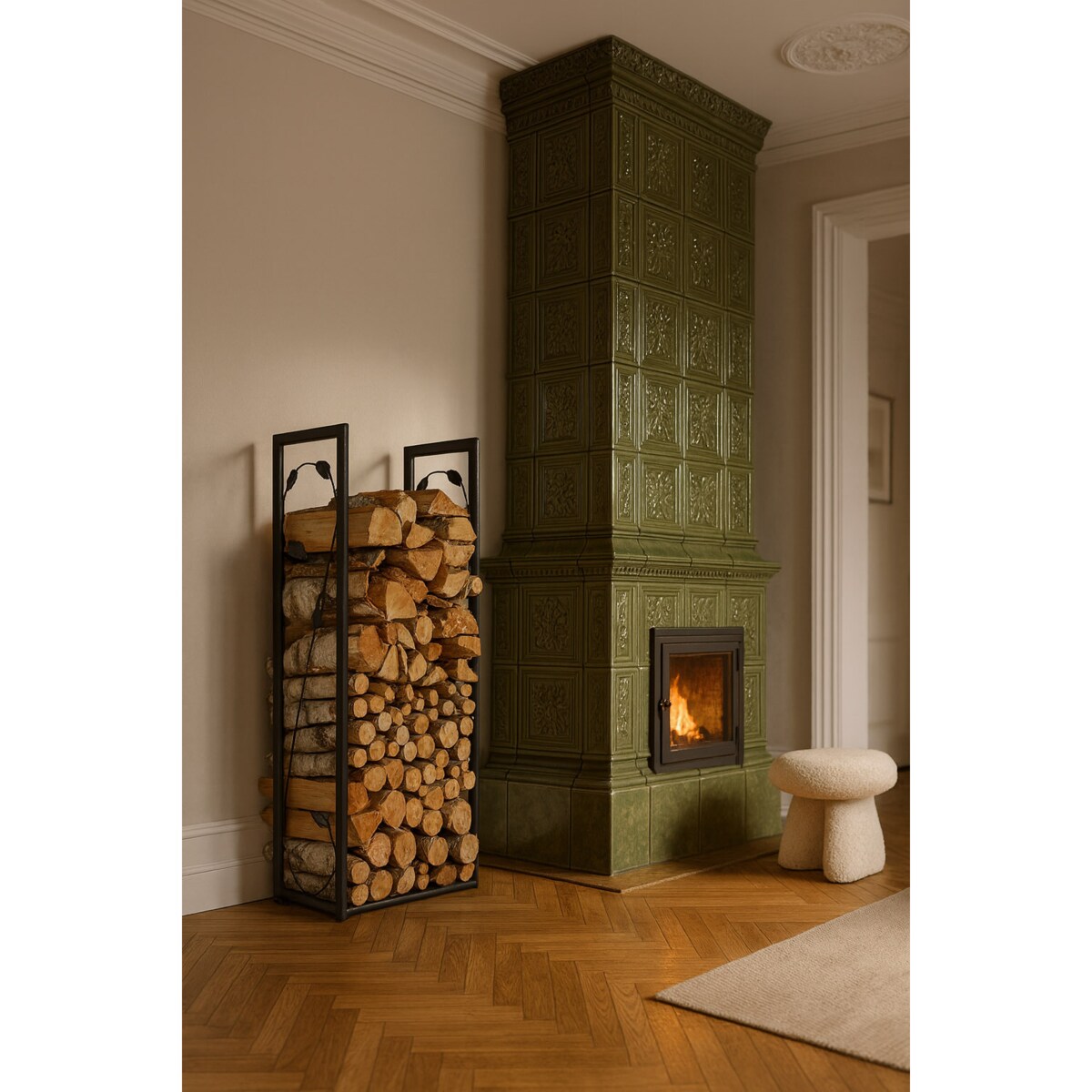 Stojak na drewno KS-22 STOJAK LIŚĆ L z serii KAJA HOME