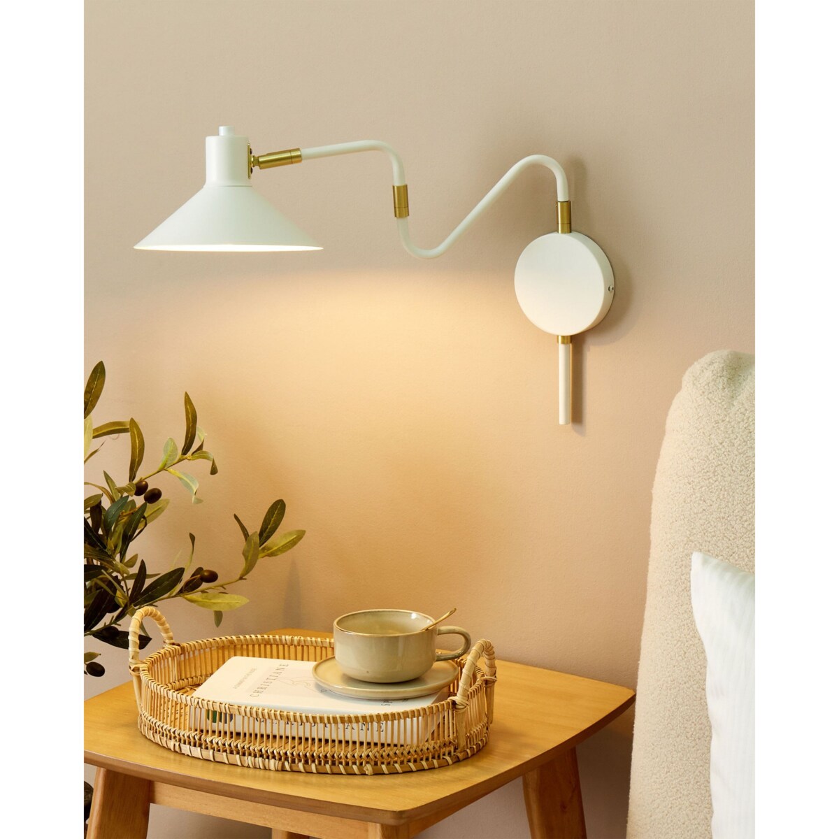 Lampa ścienna BALIEM Biały Metal Regulowana