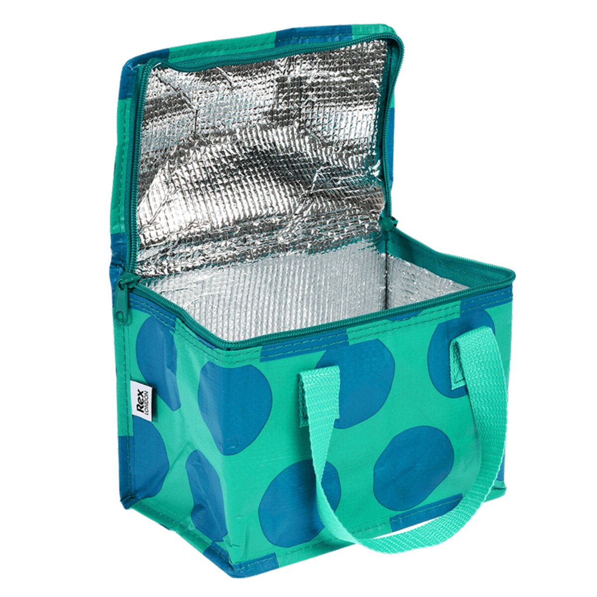 Torba termiczna na lunch - torba piknikowa z rączkami niebiesko-turkusowa Rex London
