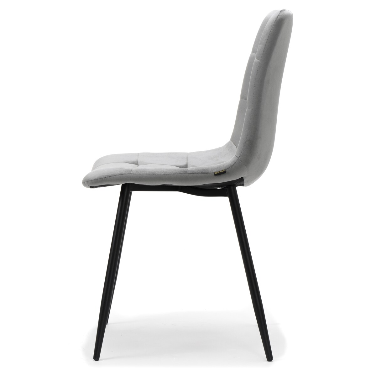 Krzesło tapicerowane pikowane welurowe do salonu jadalni PARMA jasnoszara