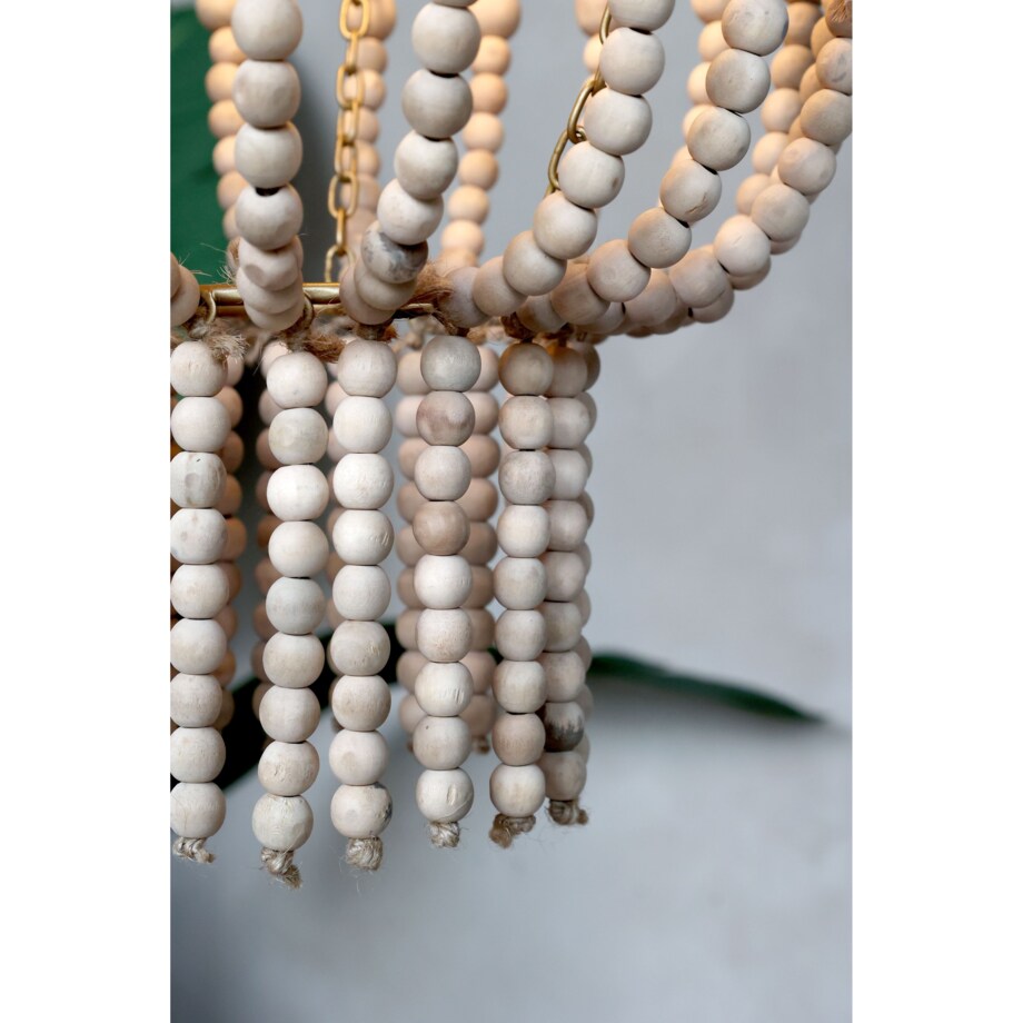 Żyrandol z koralików naturalny Boho Twist 65xØ 50 cm