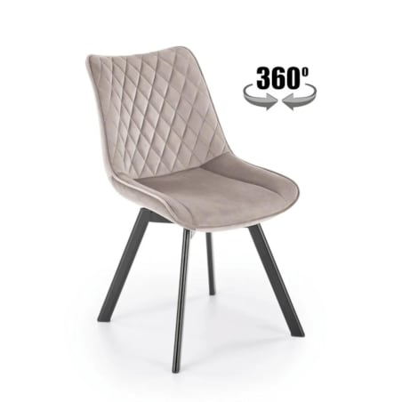 Krzesło tapicerowane K520 VELVET beżowe obracane