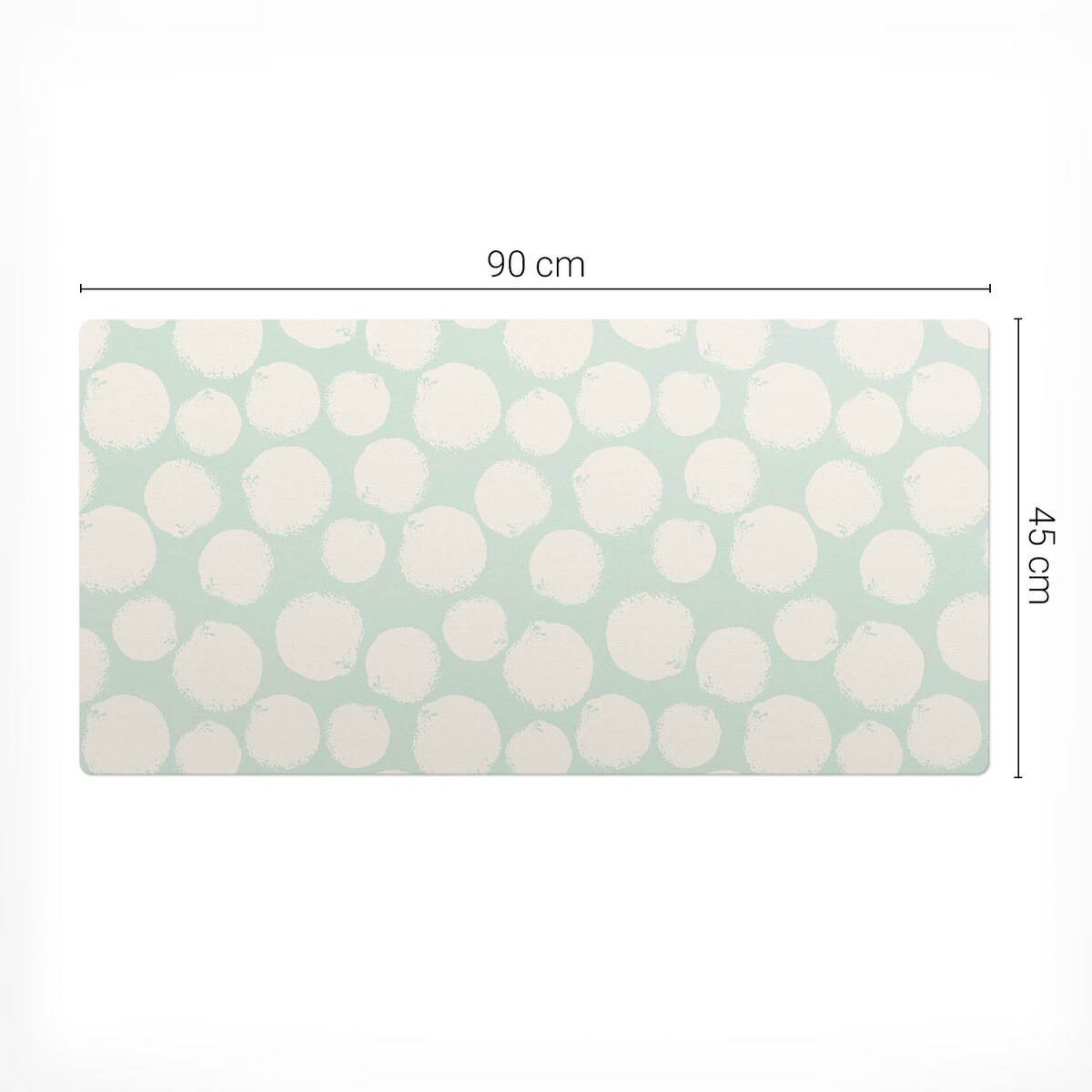 Miętowa mata na biurko Pastelowe kropki, 90x45 cm
