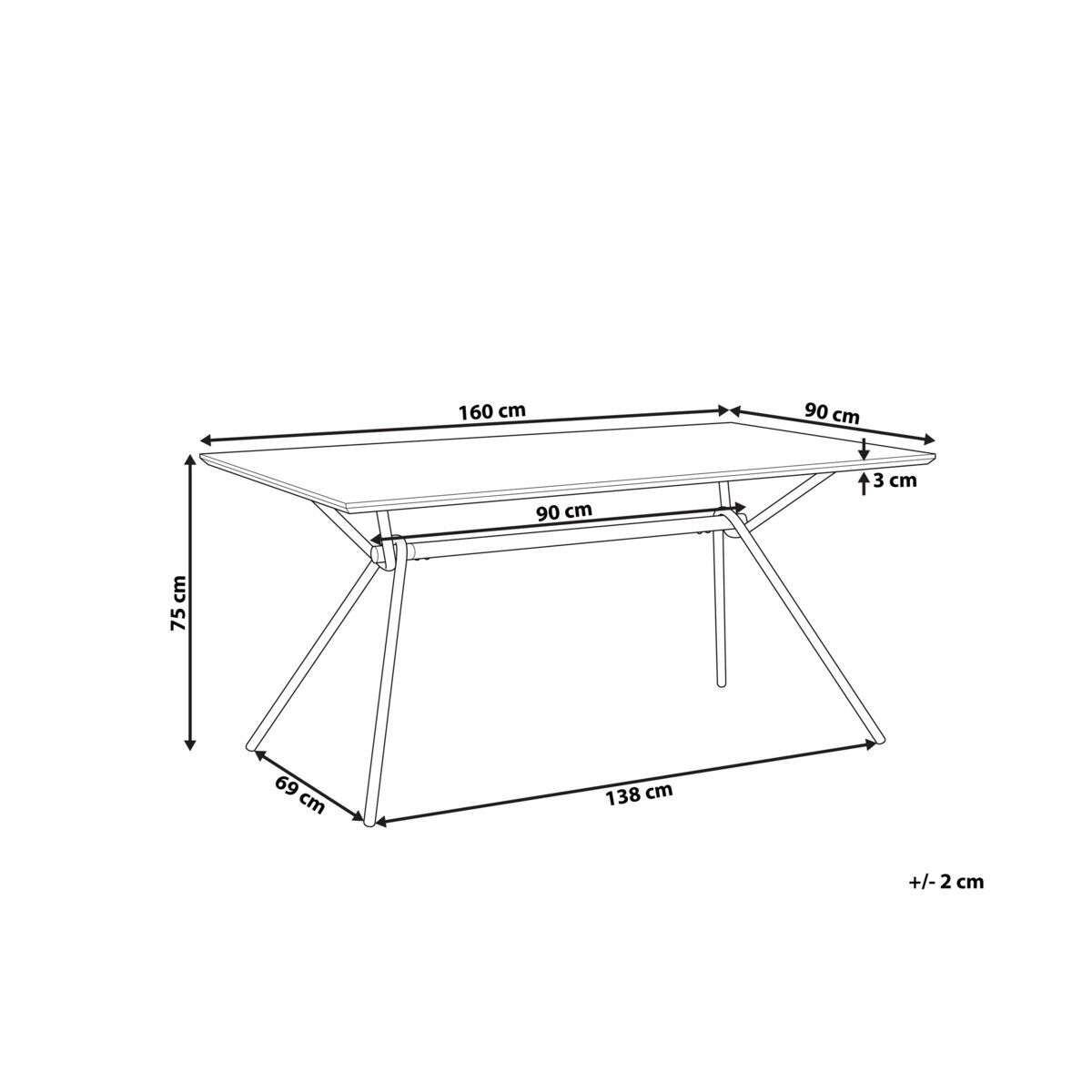 Stół do jadalni 160 x 90 cm ciemne drewno AMSTERDAM