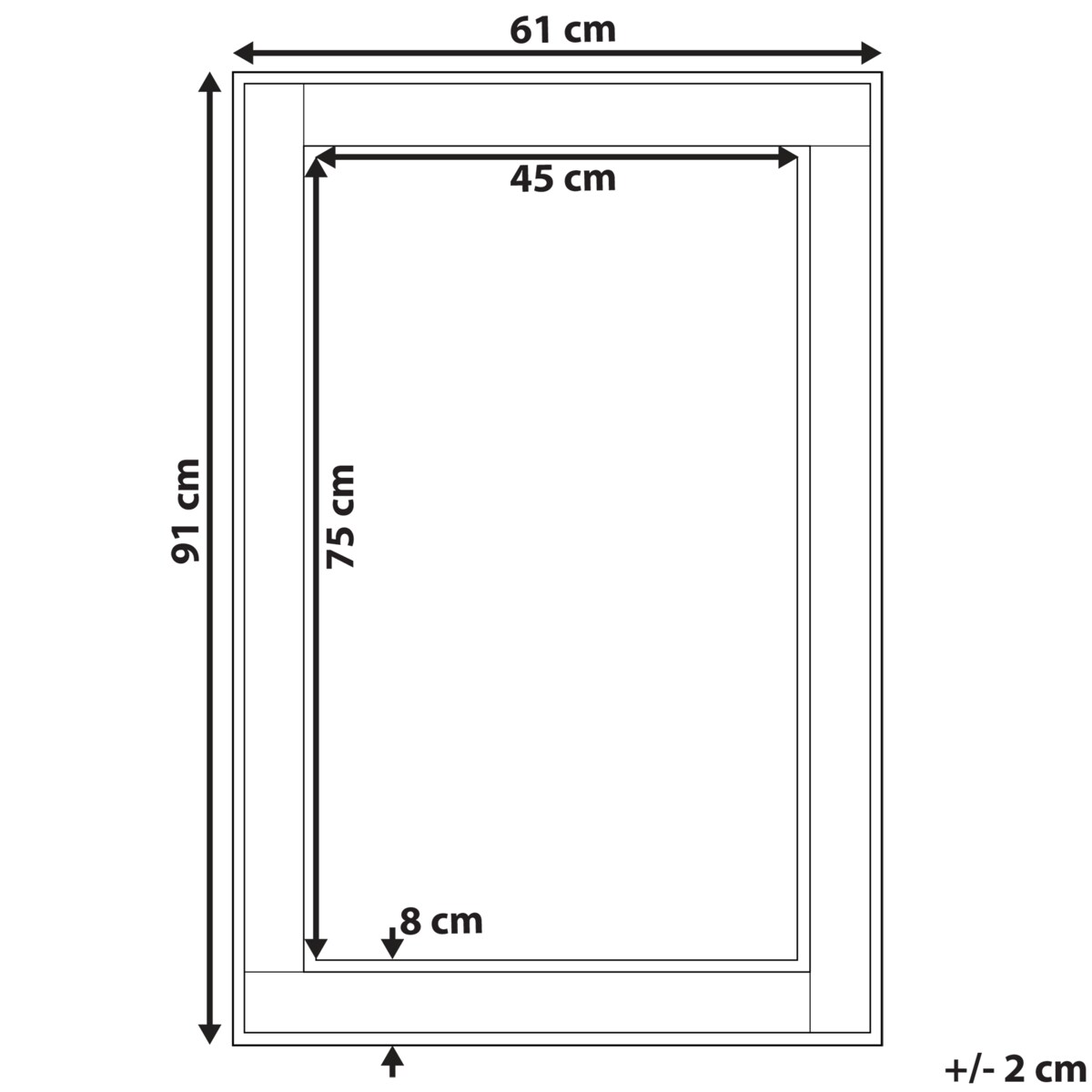 Lustro ścienne FENIOUX 60 cm 90 cm Srebrny