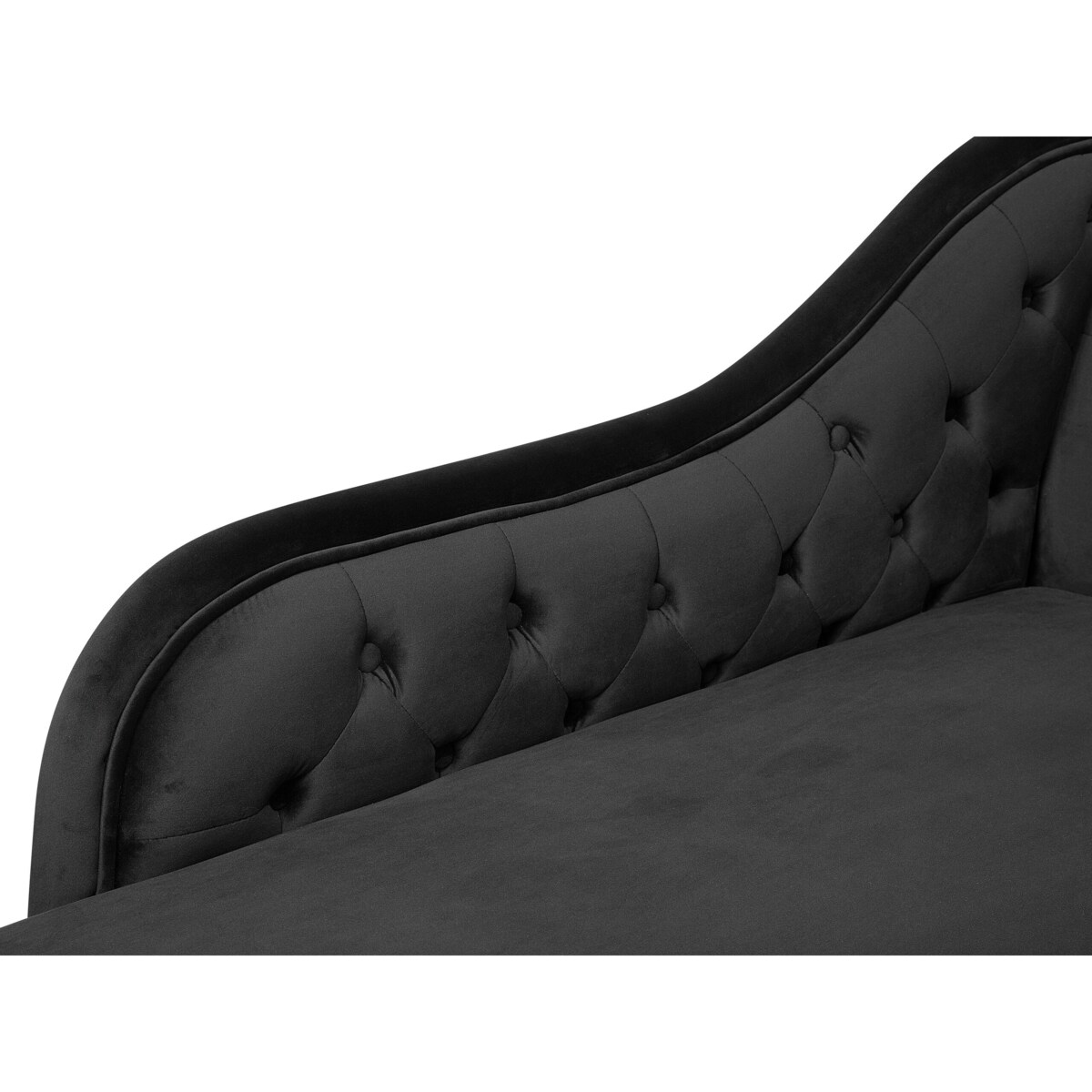 Szezlong welurowy prawostronny czarny NIMES