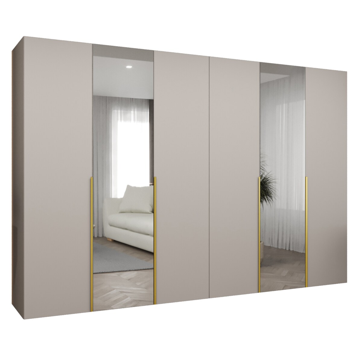 Szafa uchylna otwierana ALICANTE 2 300 wys. 202 cm Kaszmir + u. Złoty