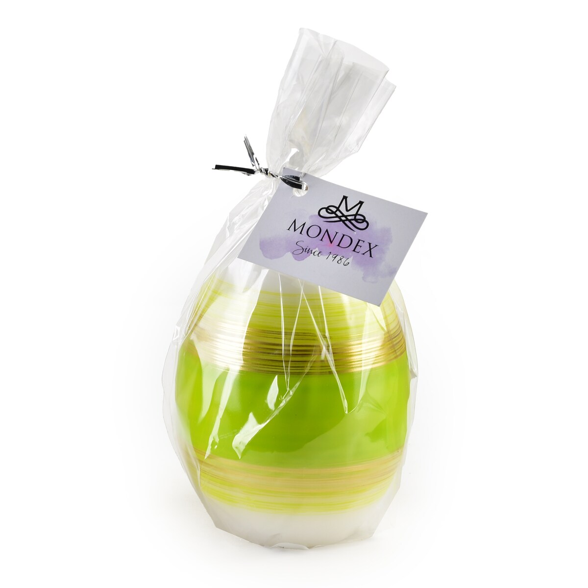 Świeca RAINBOW Jajko B 8xh11cm parafinowa zielona