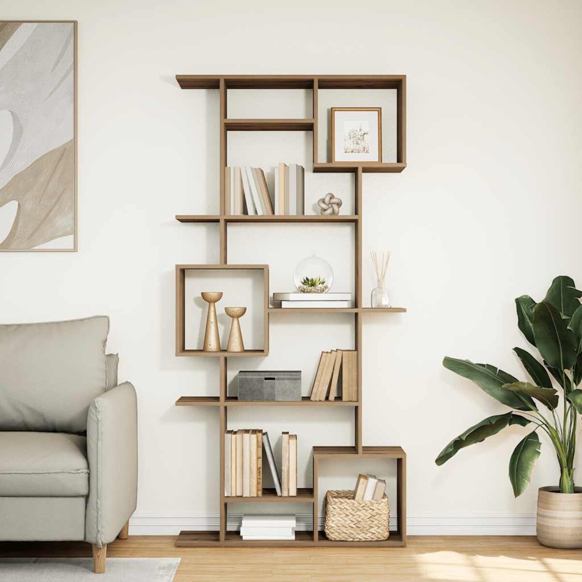 vidaXL Regał, dąb artisian, 92x29x188 cm, materiał drewnopochodny