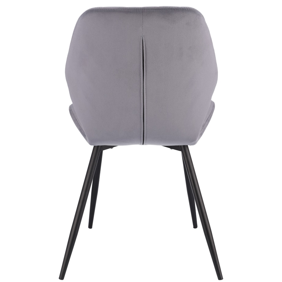 Krzesło tapicerowane welurowe MILARE szare