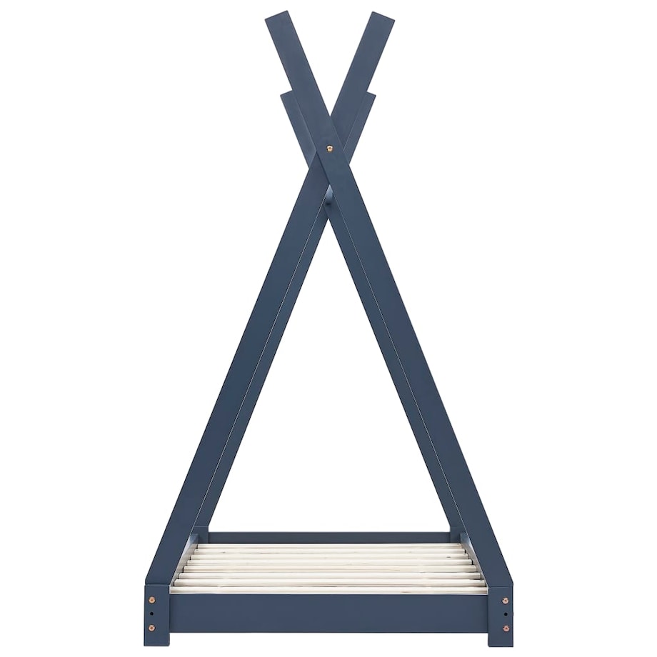 vidaXL Rama łóżka dziecięcego, szara, lite drewno sosnowe, 70 x 140 cm