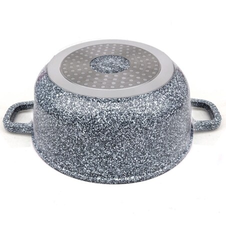 Garnek z powłoką marmurową marmurkowy szary indukcja gaz 6.5L 28cm KLAUSBERG