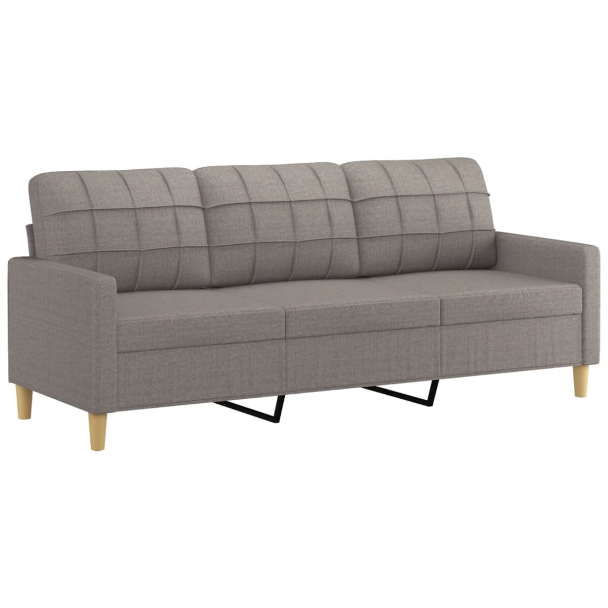 vidaXL 3-osobowa sofa z poduszkami, kolor taupe, 180 cm, tkanina