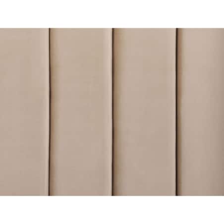 Łóżko wodne welurowe z ławką 160 x 200 cm beżowe NOYERS