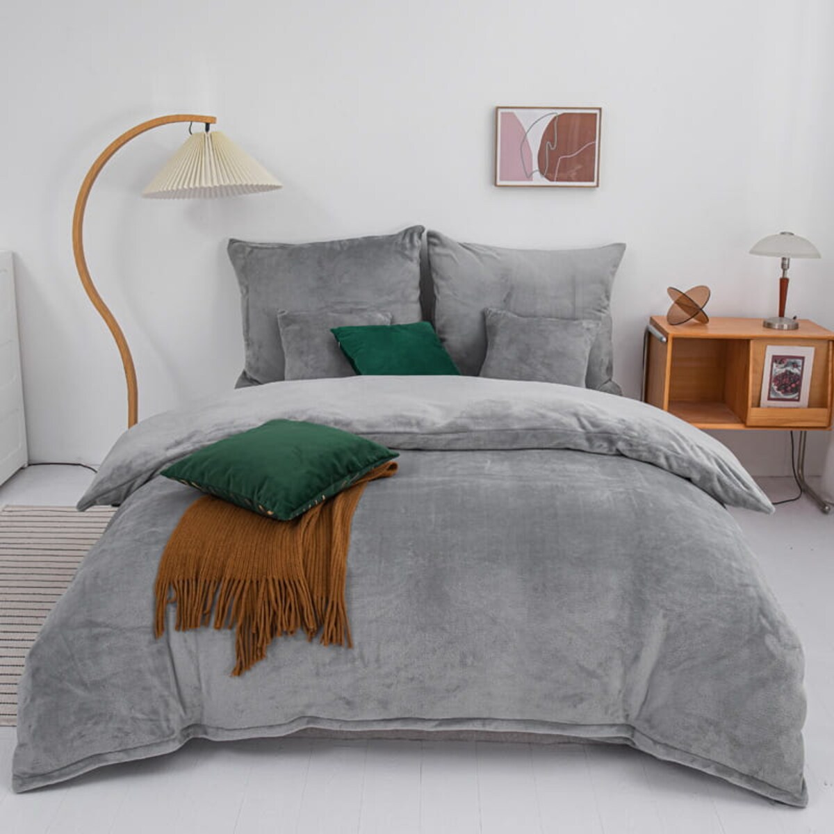 Szara Pościel MIŚ Z Mikrofibry 220x200 Cozy
