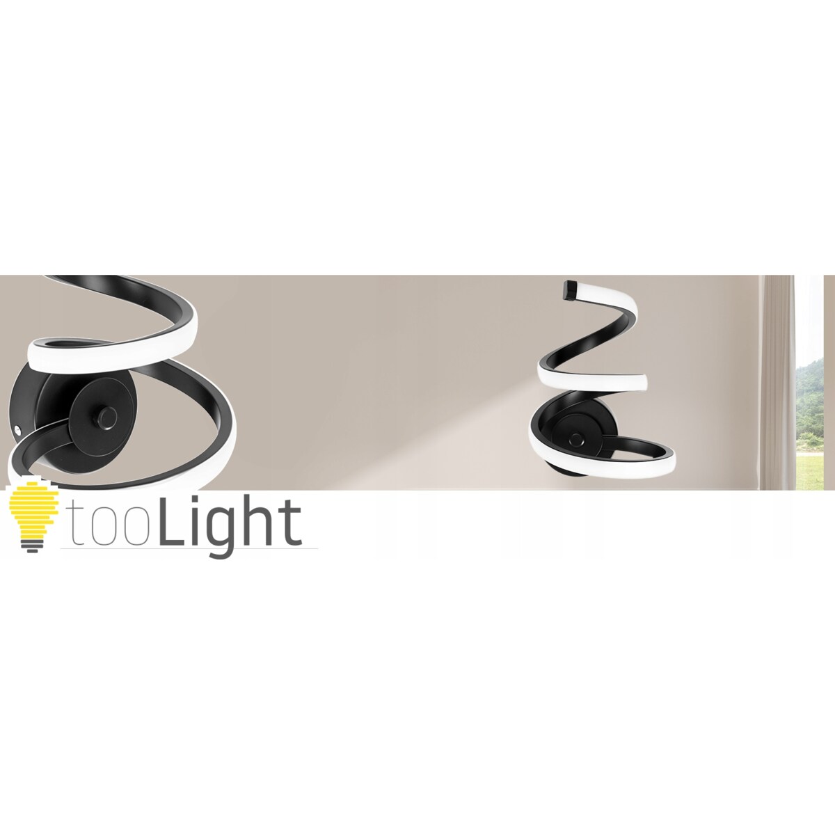 Lampa Ścienna Kinkiet Sprężynka Black Led Czarny