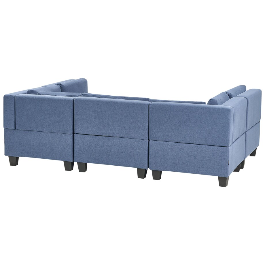 Sofa modułowa 5-osobowa z otomaną niebieska UNSTAD