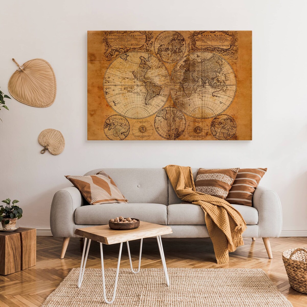 Obraz na Płótnie Stara Mapa Świata VINTAGE 100x70cm