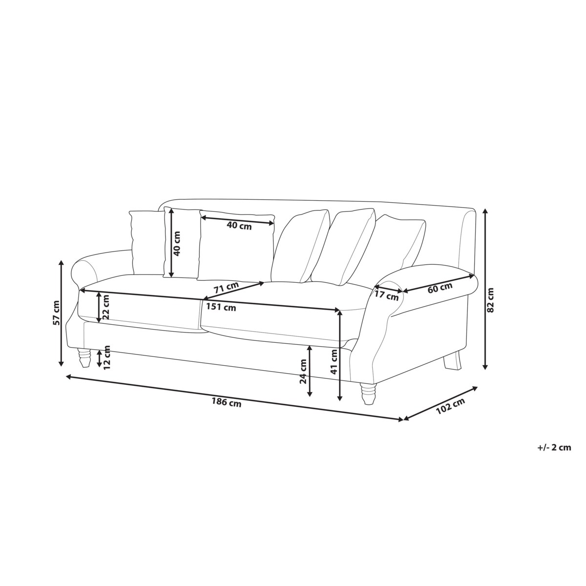 Sofa EIKE Boucle Złamana biel dla 2 osób